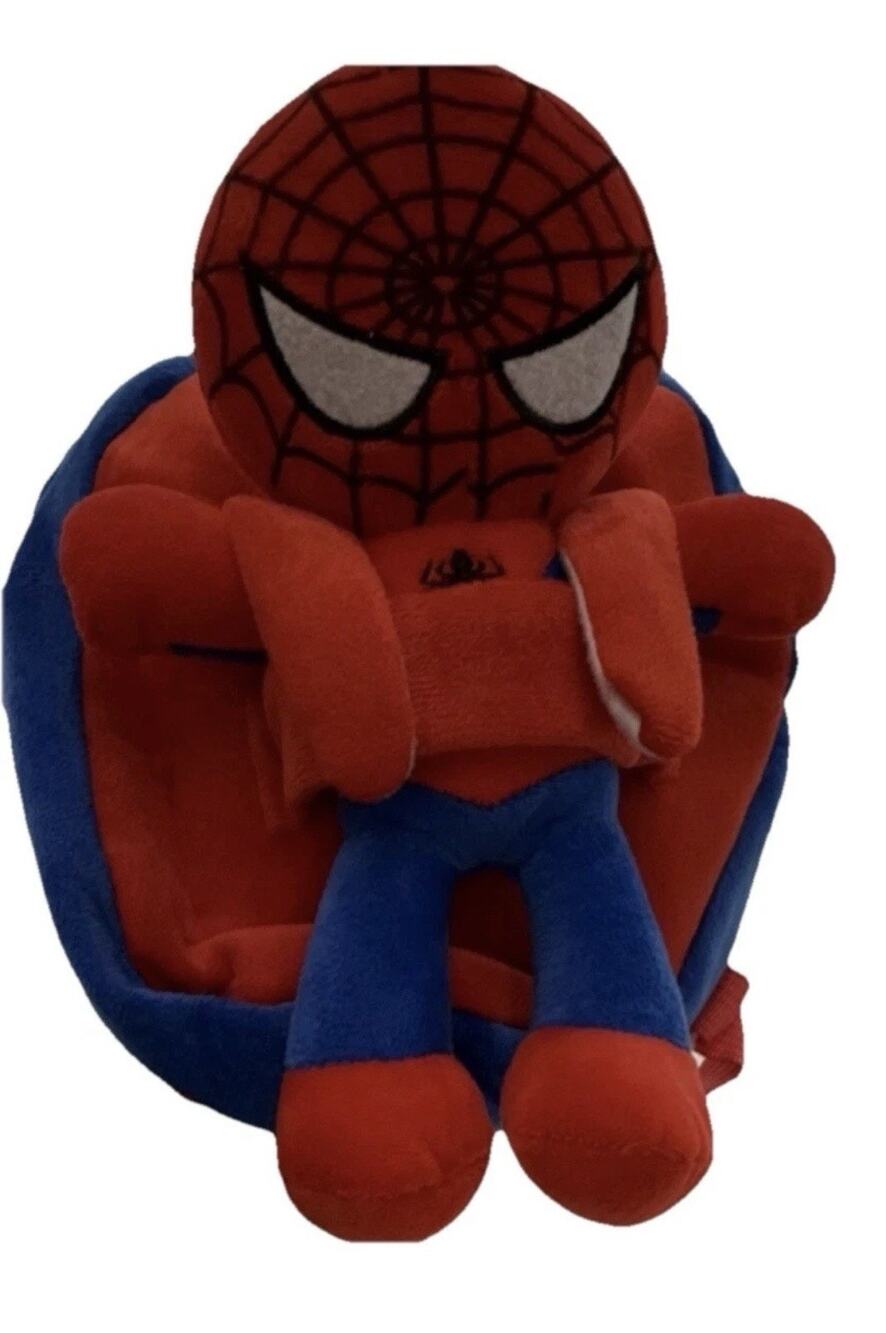 Spider-Man Plush Kids Backpack Red Blue Adjustable Shoulder Straps